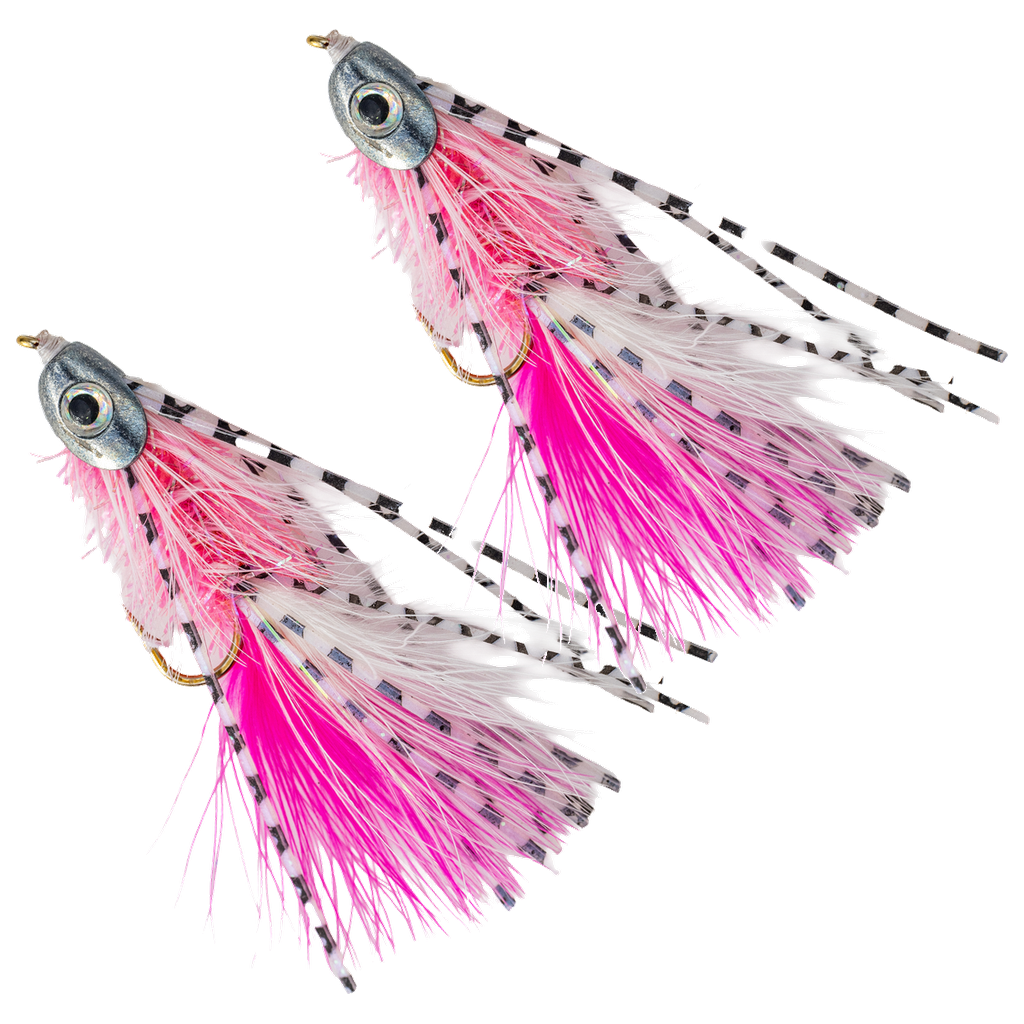 Metal Head Fly - Pink and White - 2 Pack