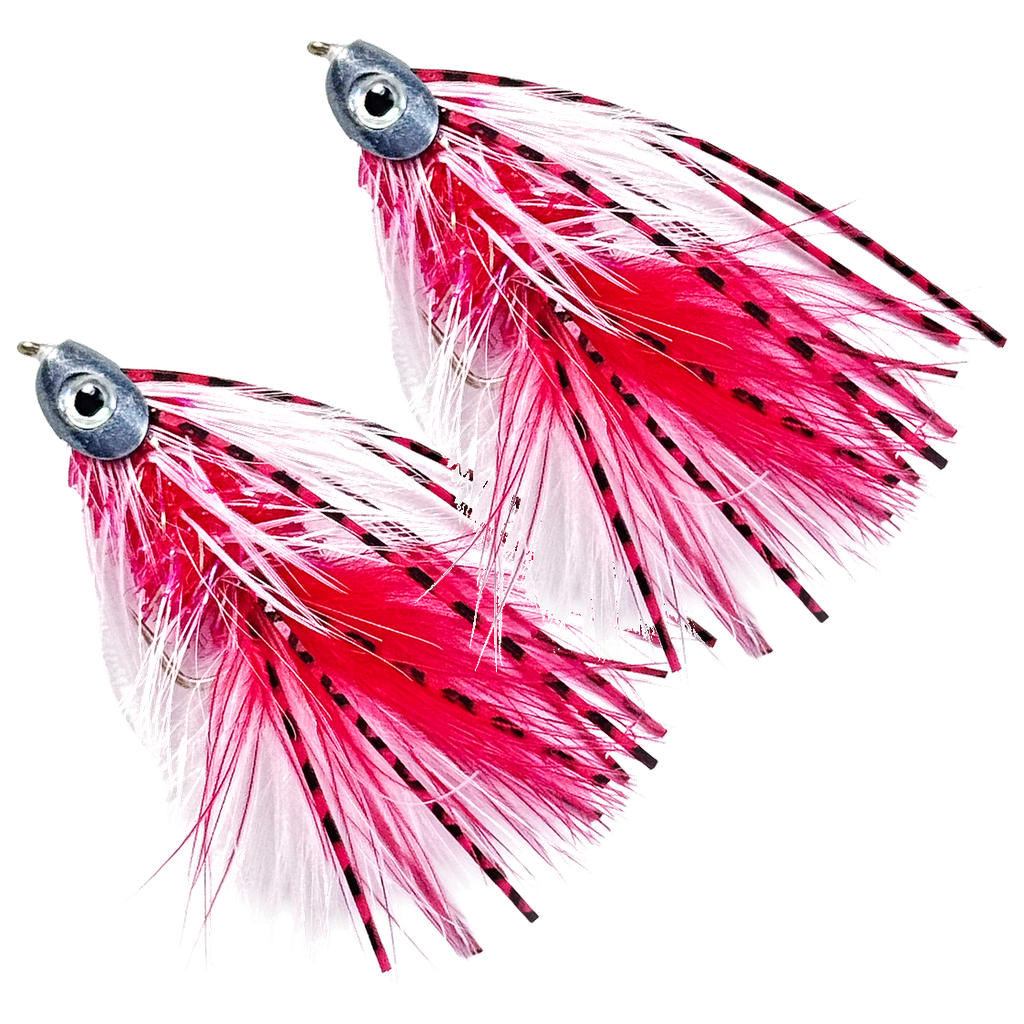 Metal Head Fly - Red and White - 2 Pack