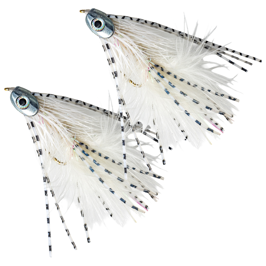 Metal Head Fly - White Shad - 2 Pack