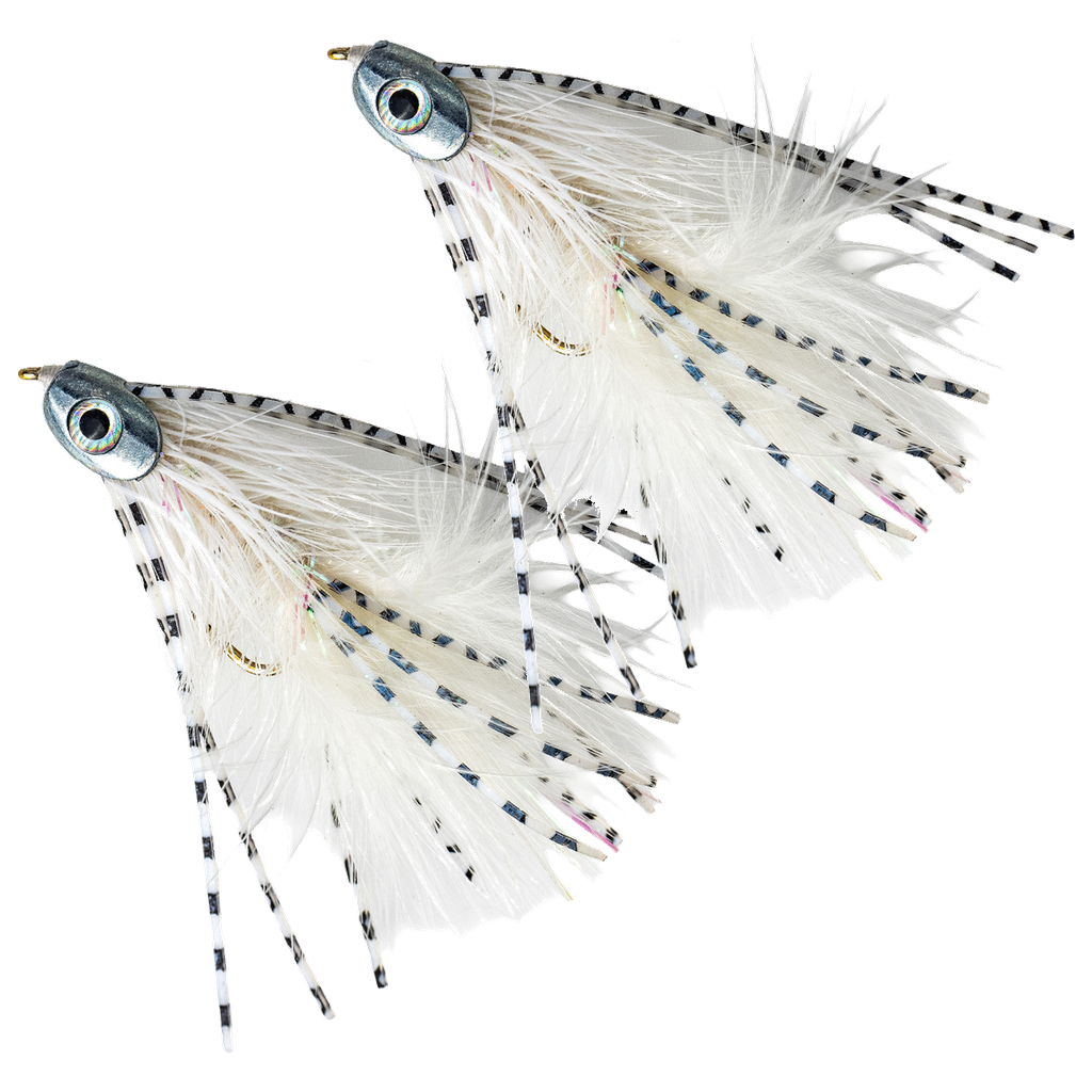 Metal Head Fly - White - 2 Pack