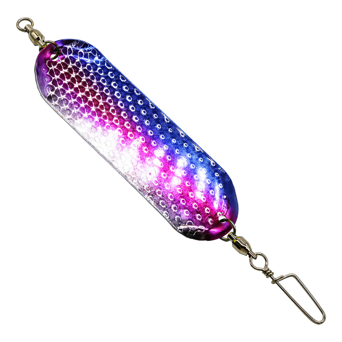 Pink Blue Chrome no dots - Hammered - Slim UV Dodger 4.5 inch
