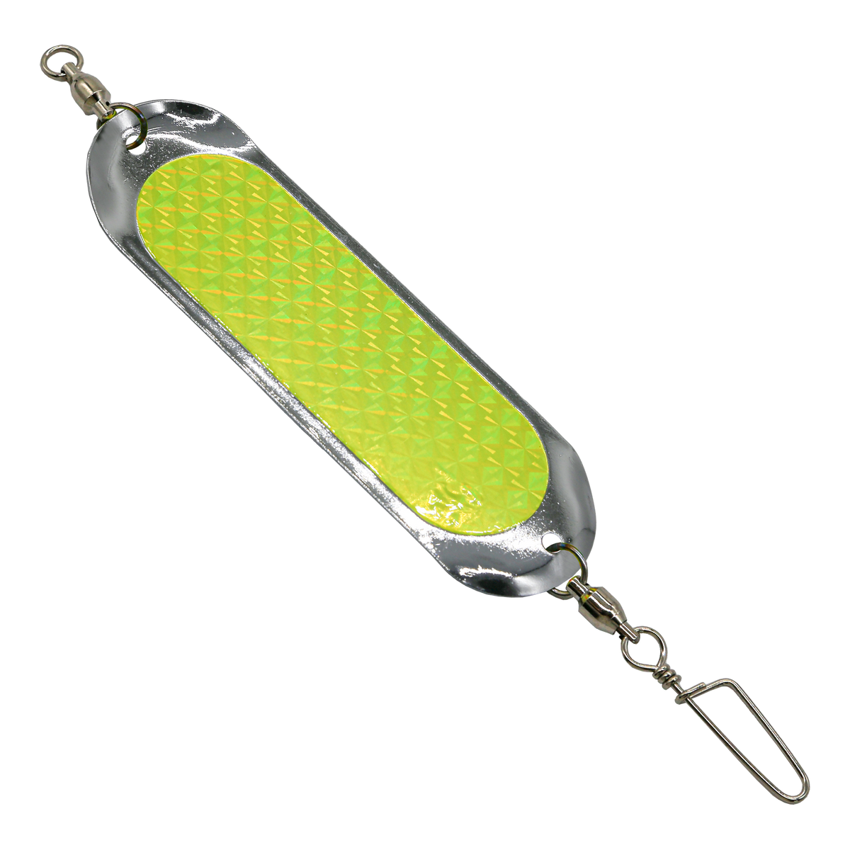 Chrome w/ Chartreuse- Smooth - Slim UV Dodger 4.5 inch