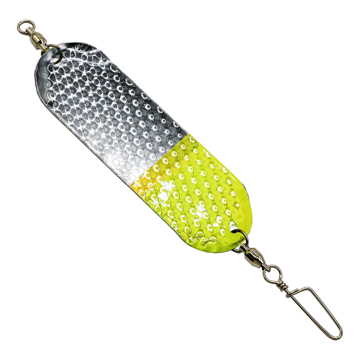 Chrome Chartreuse Dip - Hammered - Slim UV Dodger 4.5 inch