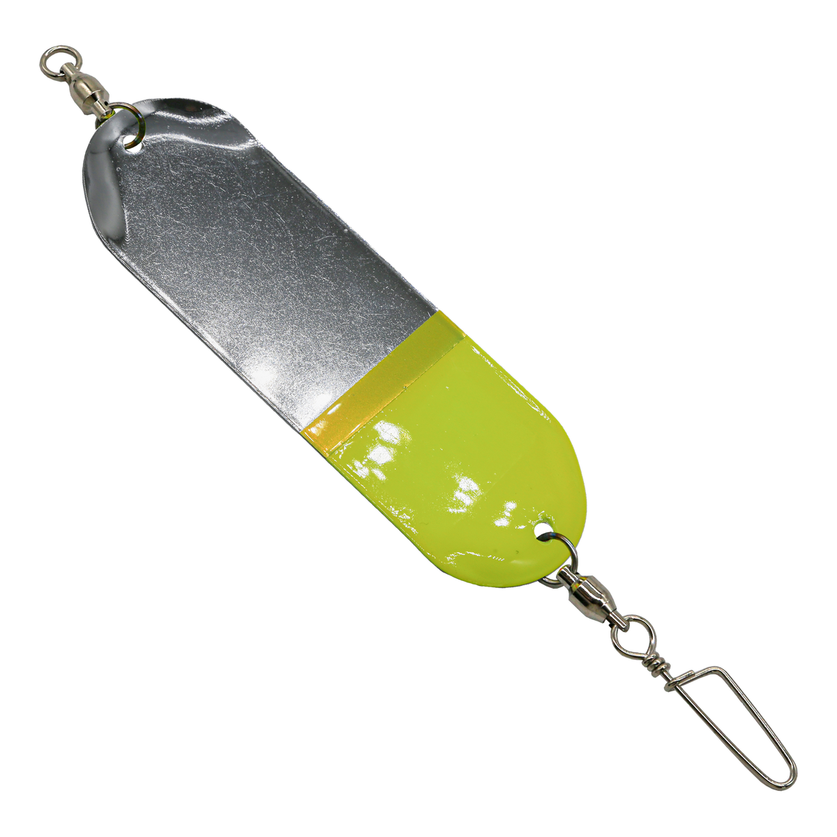 Chrome Chartreuse Tip - Smooth - Slim UV Dodger 4.5 inch