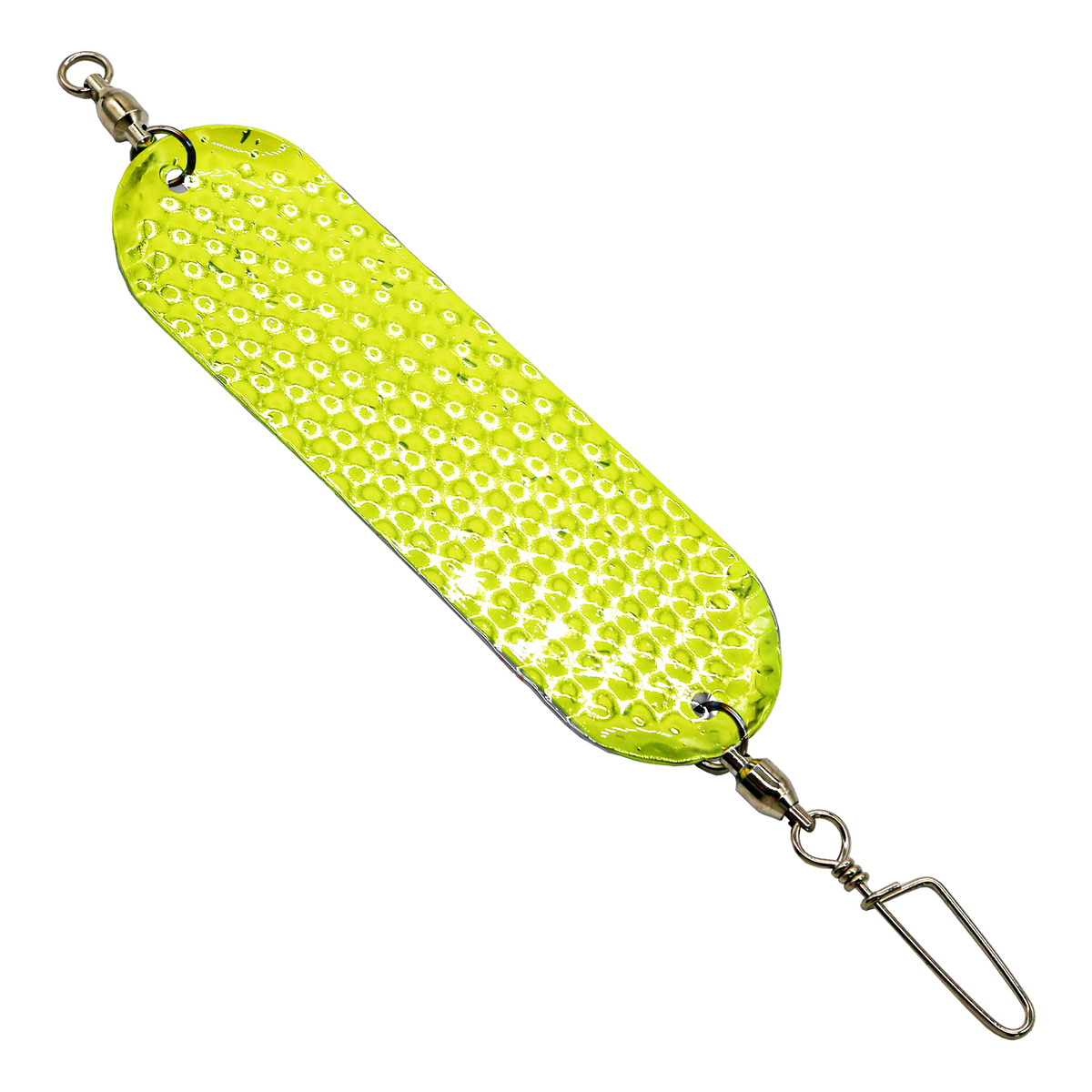 Chartreuse Flake - Hammered - Slim UV Dodger 4.5 inch