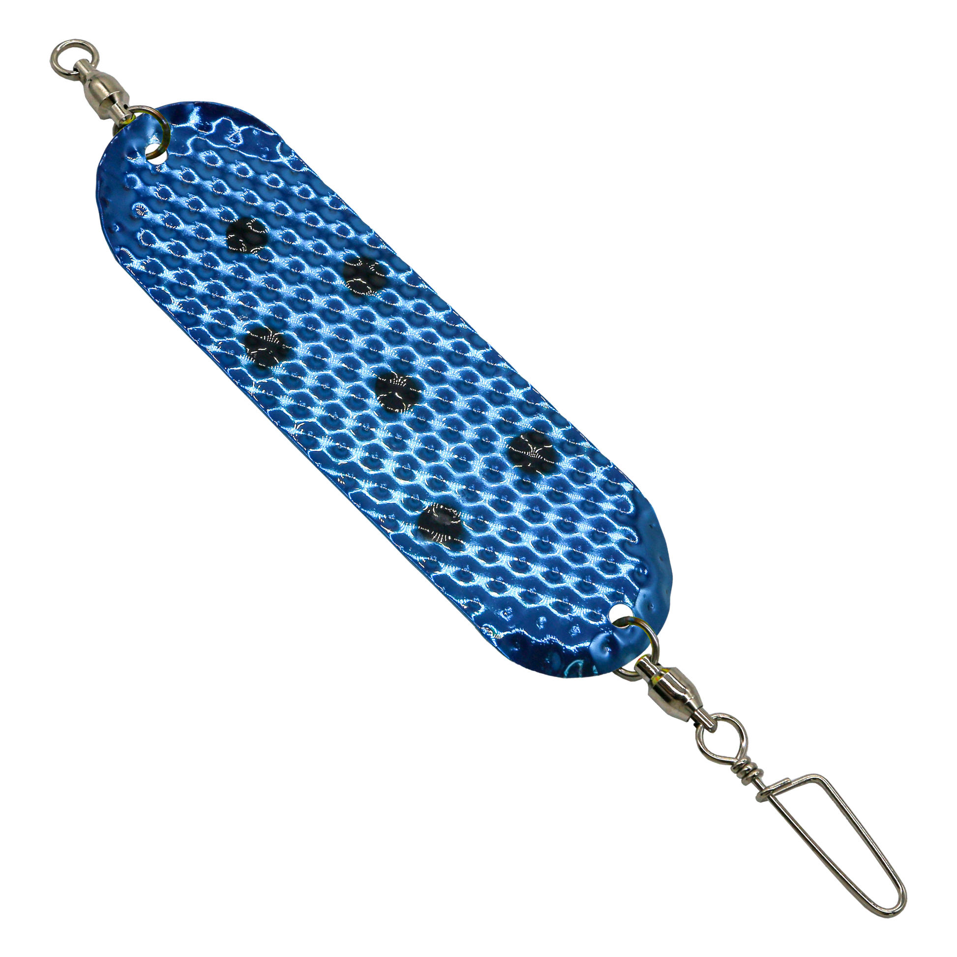 Slim UV Dodger 4.5 inch - Blue Black Dots Hammered
