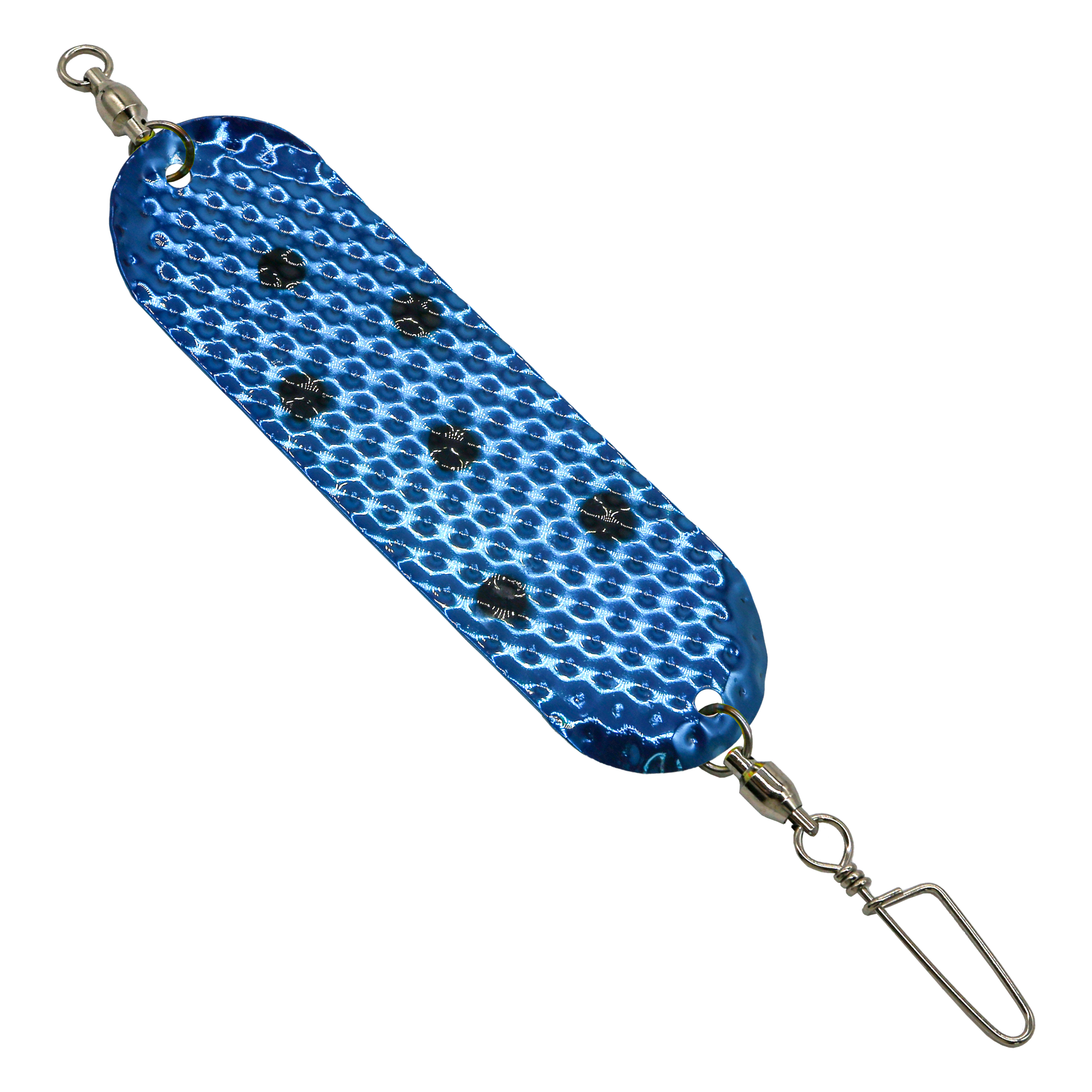 Slim UV Dodger 4.5 inch - Blue Black Dots Hammered